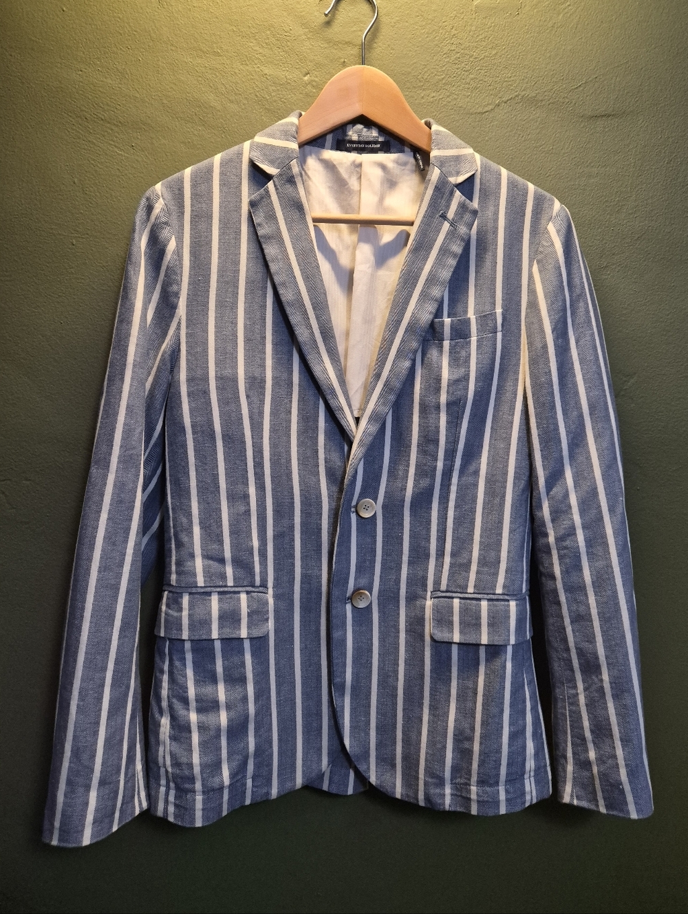 Scotch & Soda Blue White Striped Blazer Size S